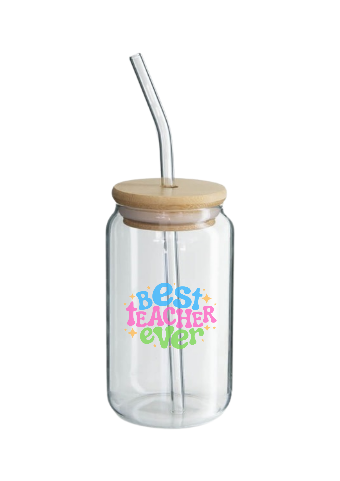 Glass Tumbler with Straw