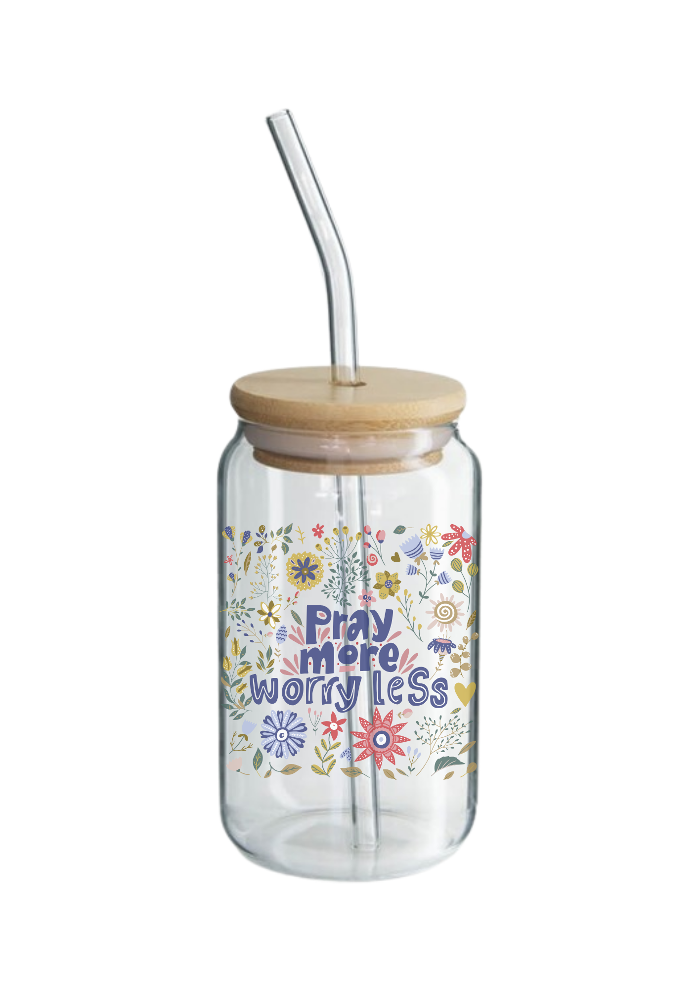Glass Tumbler with Straw