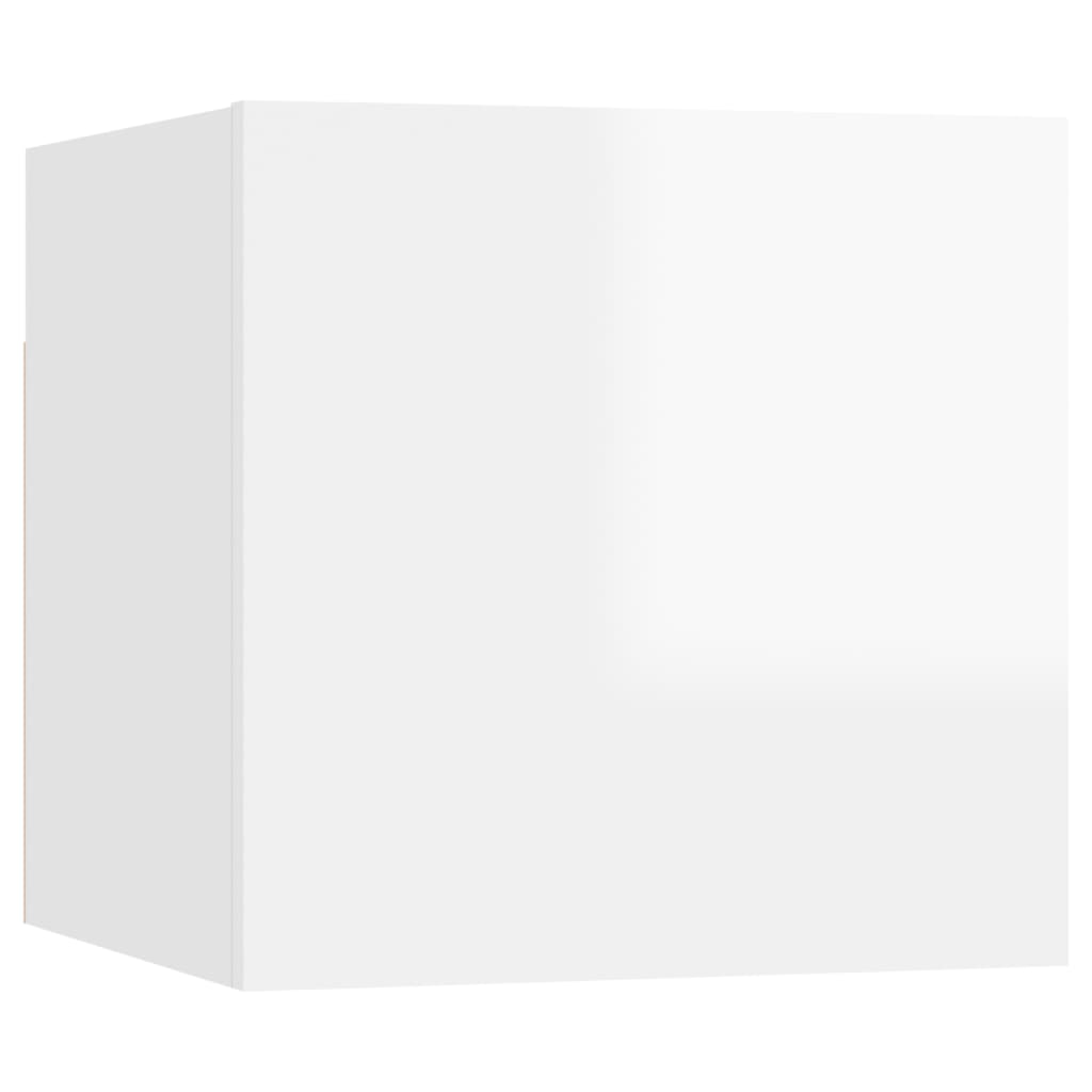 NNEVL Bedside Cabinet High Gloss White 30.5x30x30 cm Chipboard