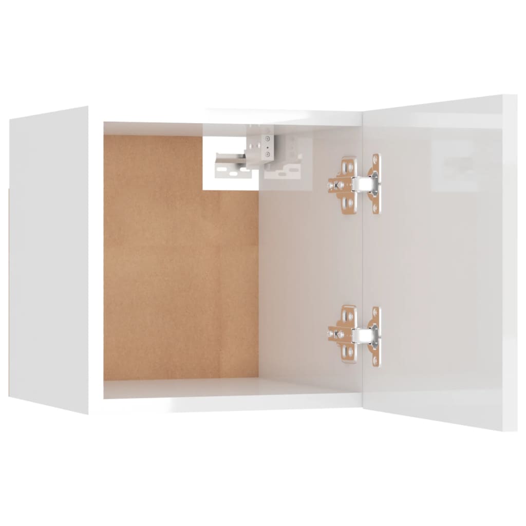 NNEVL Bedside Cabinet High Gloss White 30.5x30x30 cm Chipboard