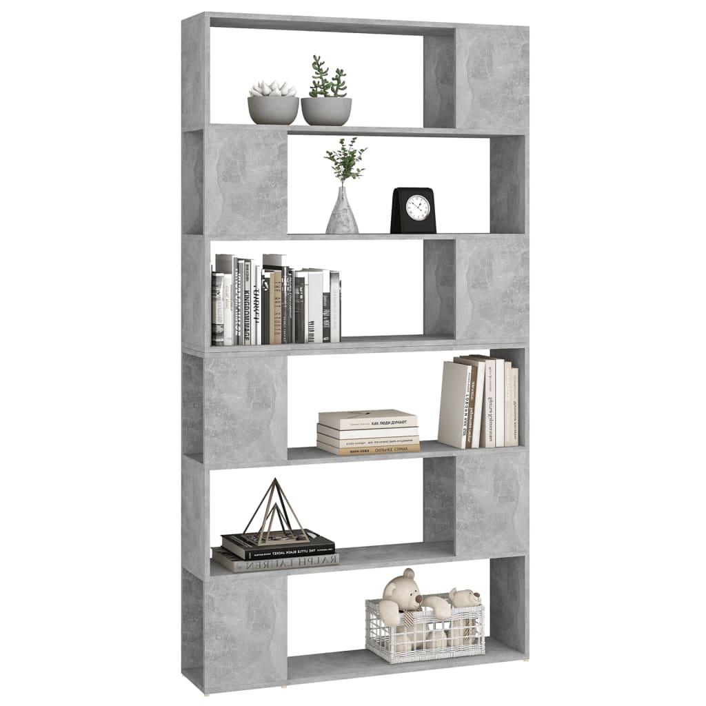 NNEVL Book Cabinet Room Divider Concrete Grey 100x24x188 cm