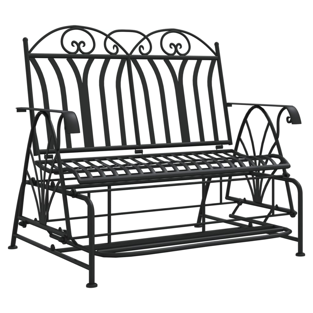 NNEVL 2-Seater Glider Bench 114 cm Black Steel