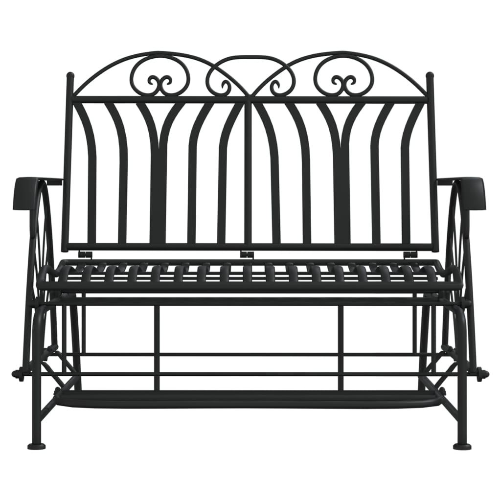 NNEVL 2-Seater Glider Bench 114 cm Black Steel