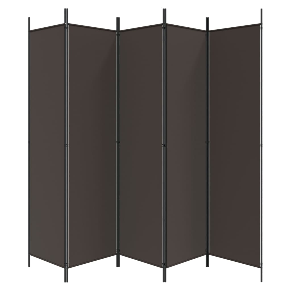 NNEVL 6-Panel Room Divider Brown 300x200 cm Fabric
