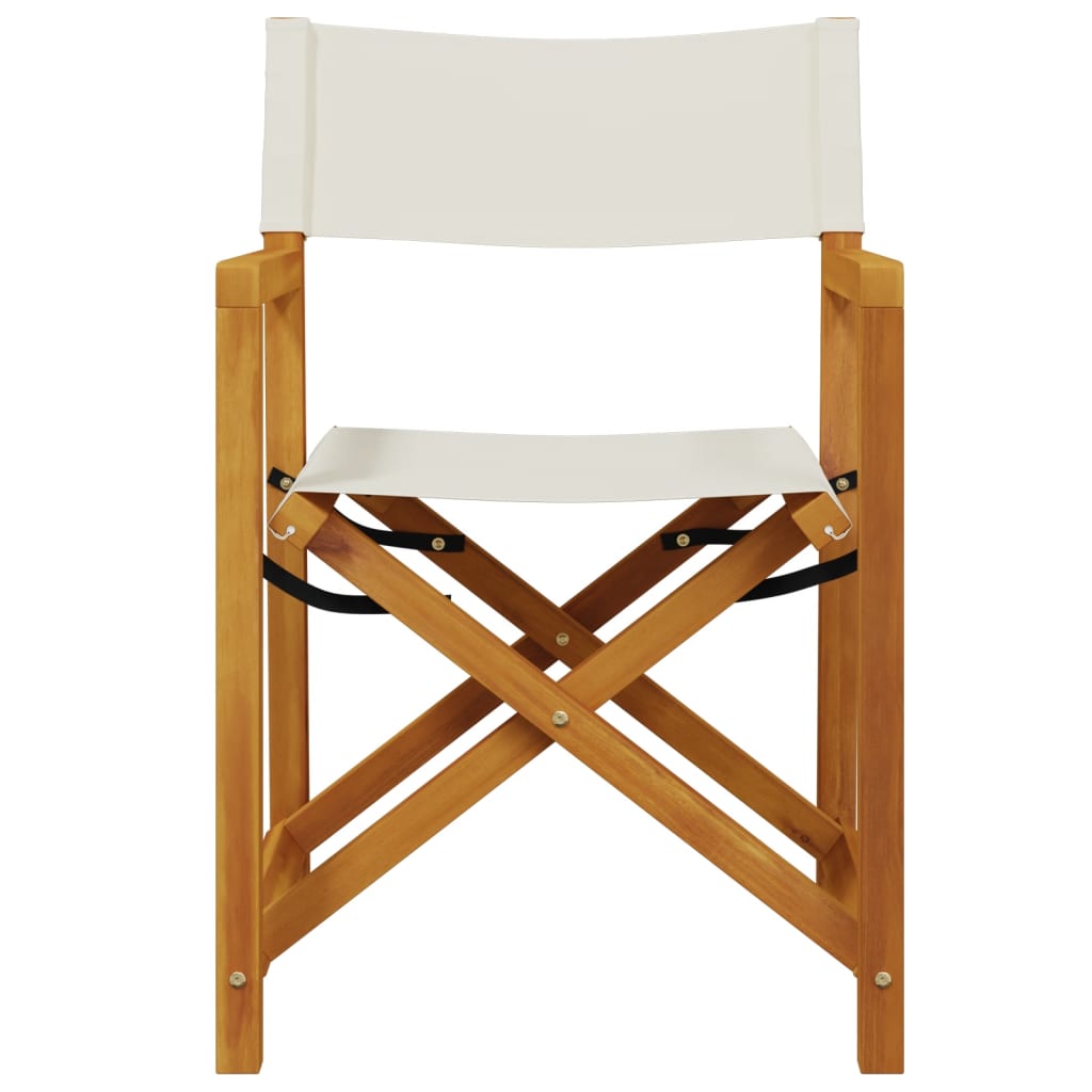 NNEVL Folding Director Chairs 2 pcs Cream White Fabric