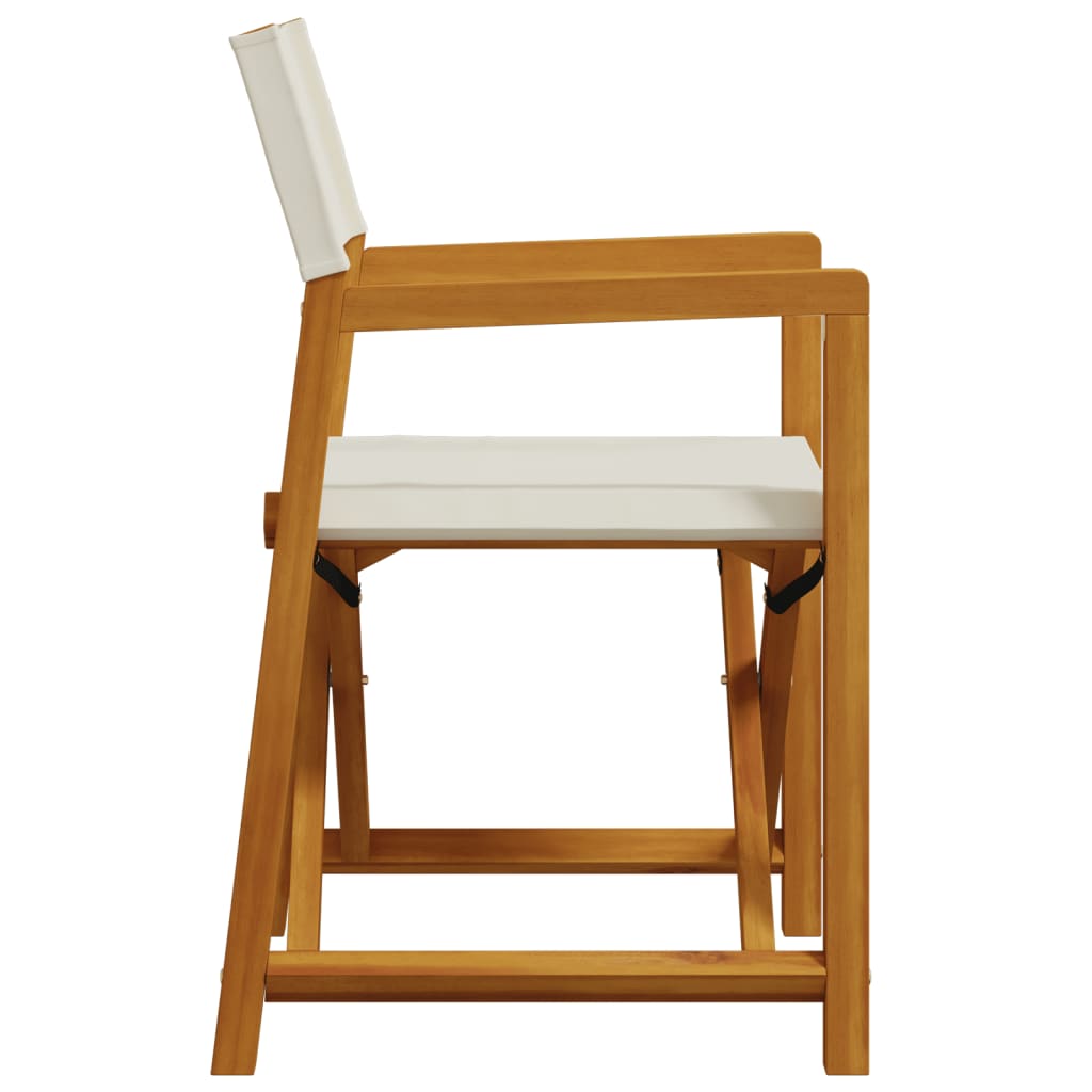 NNEVL Folding Director Chairs 2 pcs Cream White Fabric